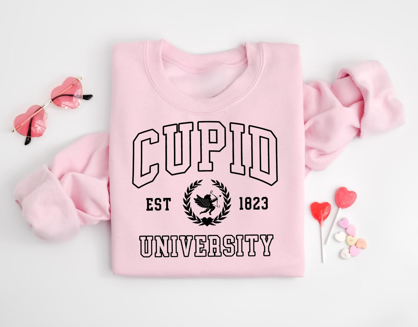 Cupid University Sweatshirt Cute Valentine39s Day Shirt Funny College Sweatshirt Trendy women39s shirt Cupid sweatshirt Trendy Sweatshirt Sweatshirt – Cozy Vibes · Trending Graphic Apparel