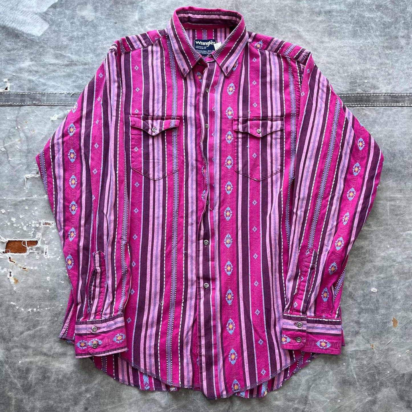 Vintage Aztec Wrangler Brushpopper Embroidery Button Up Graphic Tee – Feel-Good Design · Top Pick For Any Outfit