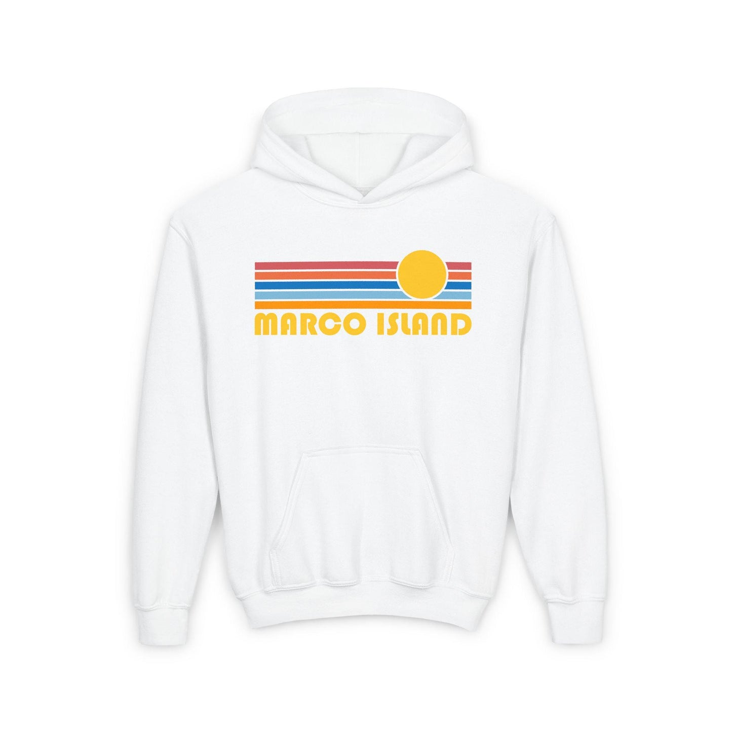 Marco Island Florida Youth Hoodie Retro Sun Marco Island Youth Sweatshirt Personalization Available Hoodie – Bold Style · Must-Have Style