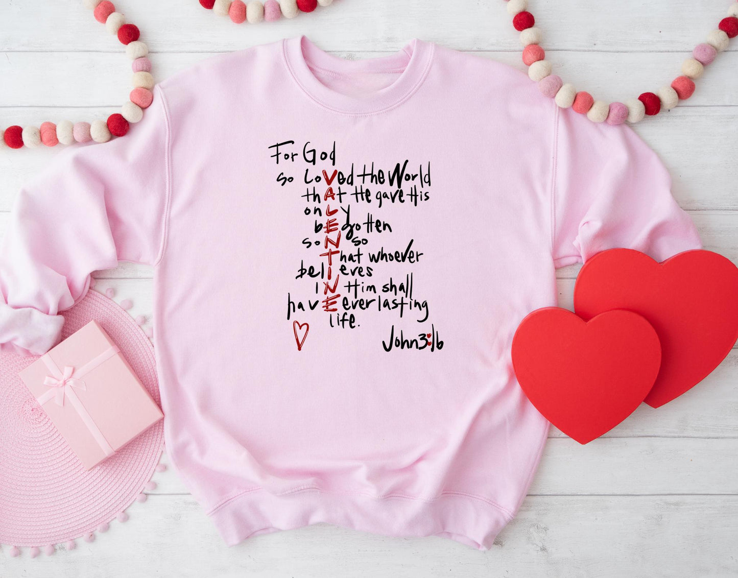For God So Loved The World SweatshirtJesus Is My Valentine ShirtReligious Valentines Day T shirt Trendy Shirt Bible verse Sweatshirt Sweatshirt – Premium Graphic · Top Pick For Any Outfit