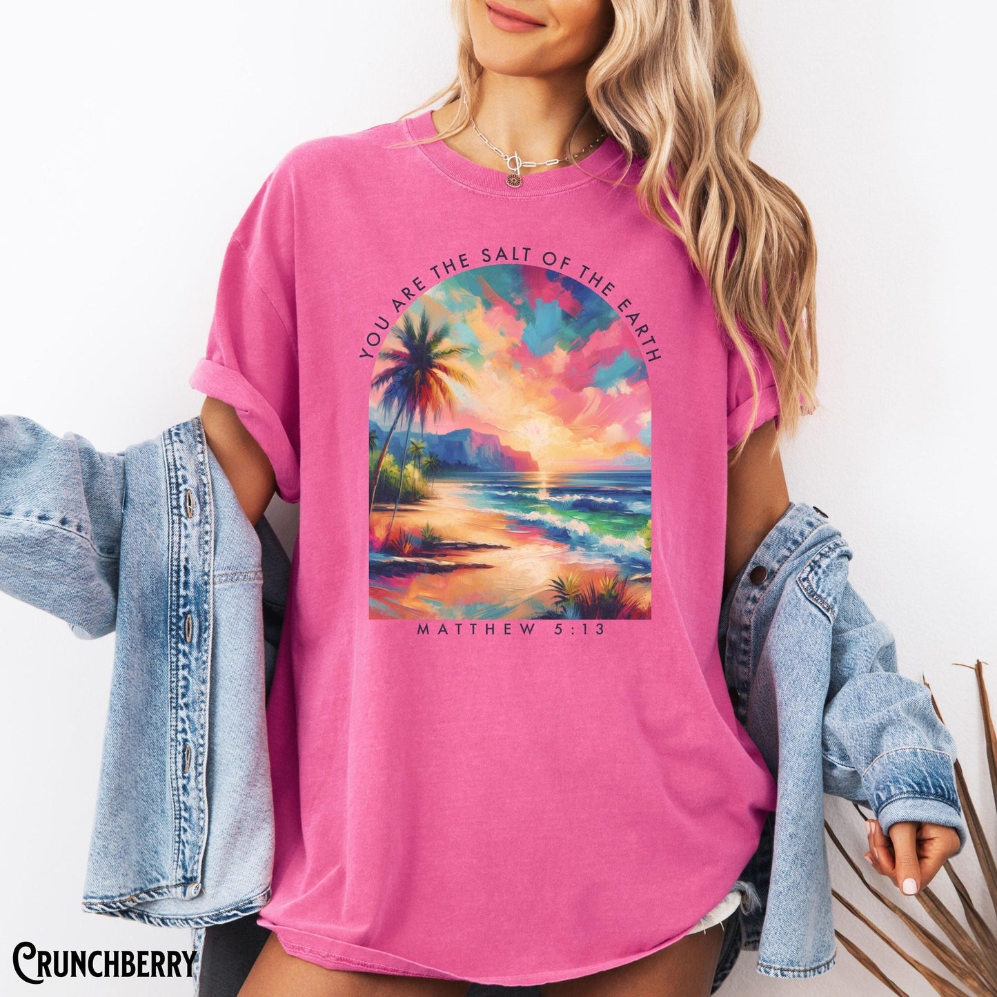 Christian Shirt Beach Ocean Surf Inspirational Faith Tee Bible Verse Salt of The Earth Salty Jesus Apparel Gift Graphic Tee – Fan Favorite · Perfect For Daily Wear