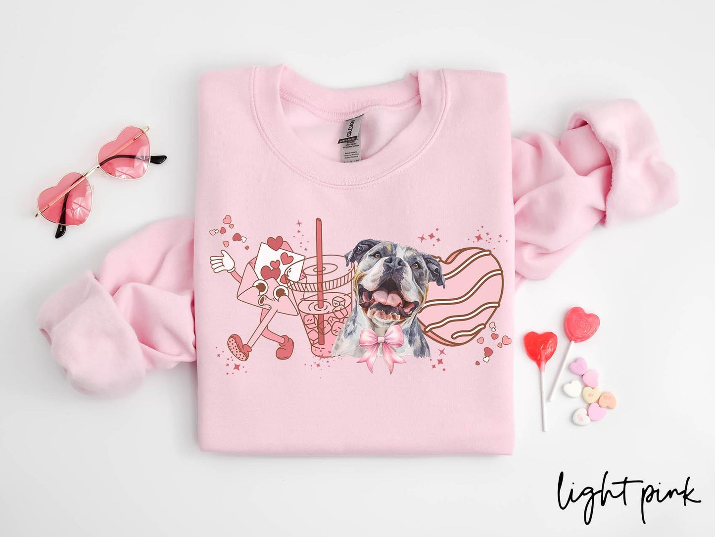 American Bulldog Dog Valentine39s Day Sweatshirt Valentines American Bulldog Gifts Dog Mom Crewneck Shirt Long Sleeve Sweatshirt – Fan Favorite · Top Pick For Any Outfit