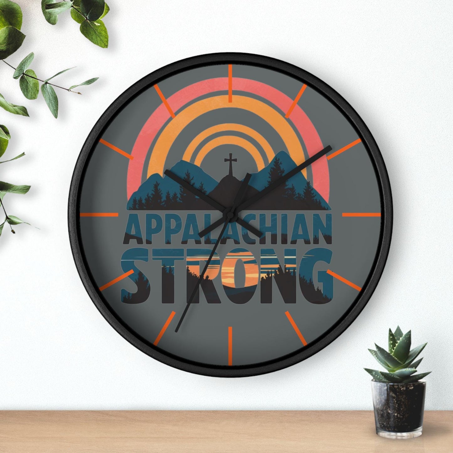 Appalachian Strong Wall Clock Rustic Home Decor Mountain Theme Clock Unique Gift for Hikers Cabin Wall Art Kitchen DecorClock Gift Graphic Tee – Everyday Comfort · Top Pick For Any Outfit