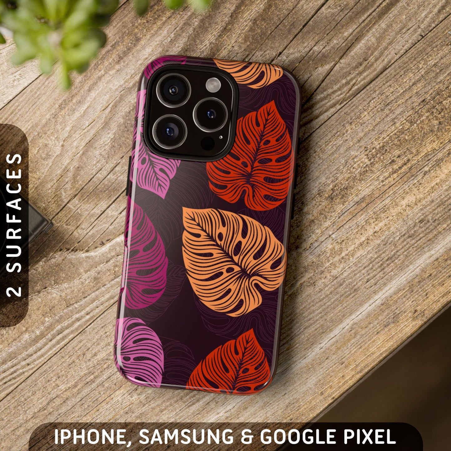Subtle Lesbian Pride Monstera Tough Case iPhone 16 Pro Max Plus 15 14 13 12 11 Samsung S24 S23 S22 S21 Google Pixel 9 8 7 6 5 Phone Graphic Tee – Easygoing Wear · Must-Have Style