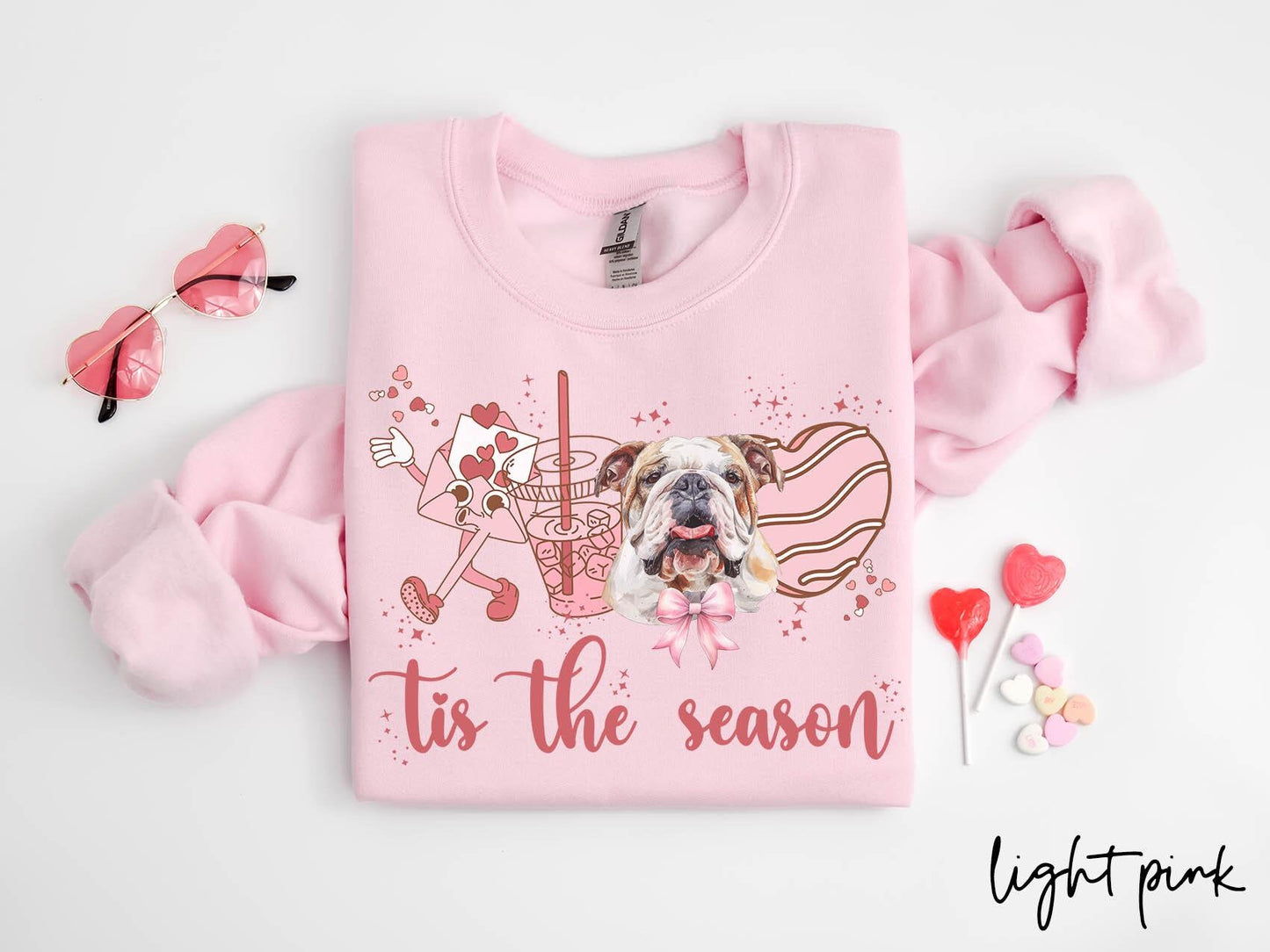 English Bulldog Dog Valentine39s Day Sweatshirt Valentines English Bulldog Gifts Dog Mom Crewneck Shirt Long Sleeve Sweatshirt – Bold Style · Great Gift For Fans
