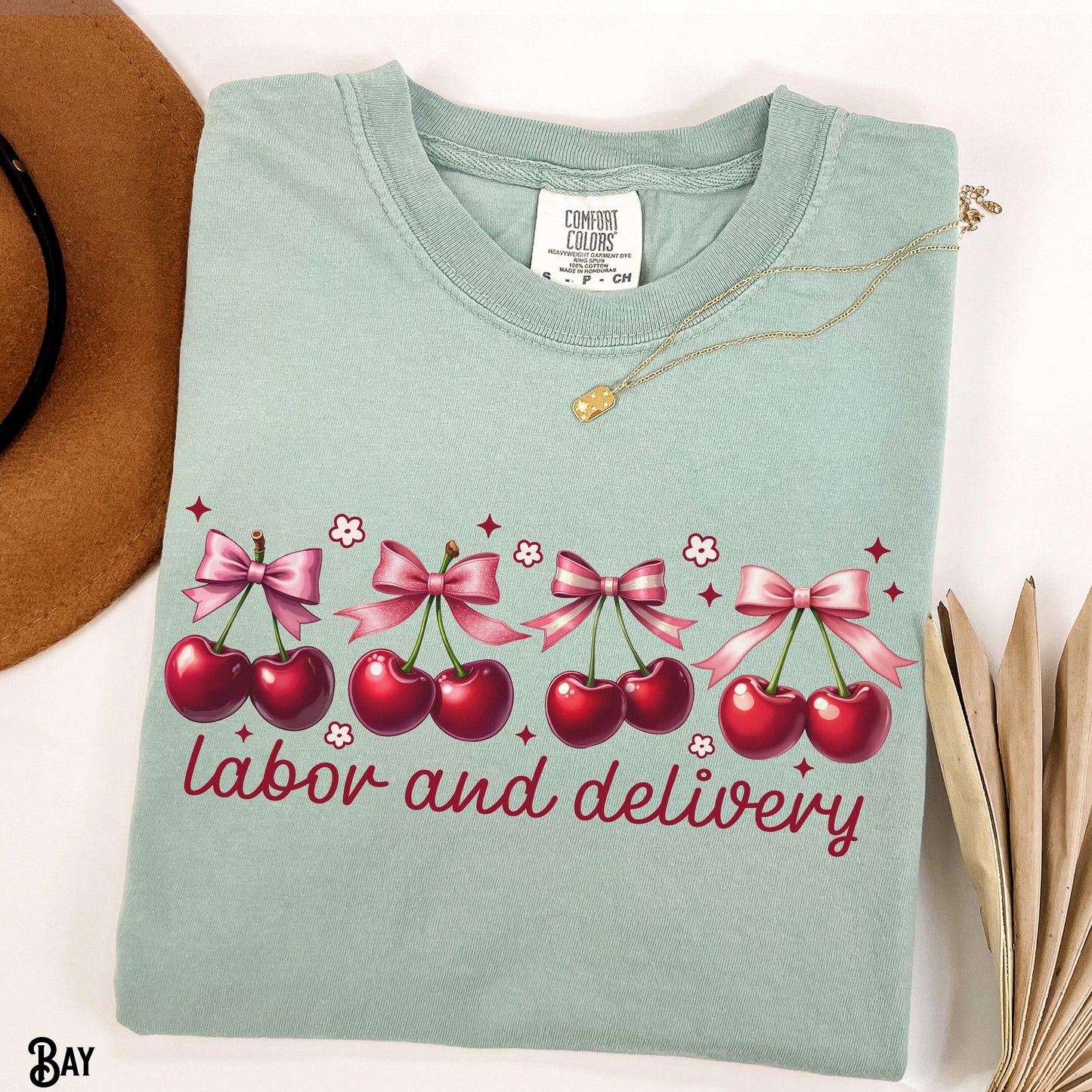 Labor and Delivery Cherry Coquette Shirt LD L and D Bows Nurse Doctor Valentine 4th of July Spring Summer Gift Graphic Tee – Everyday Comfort · Top Pick For Any Outfit