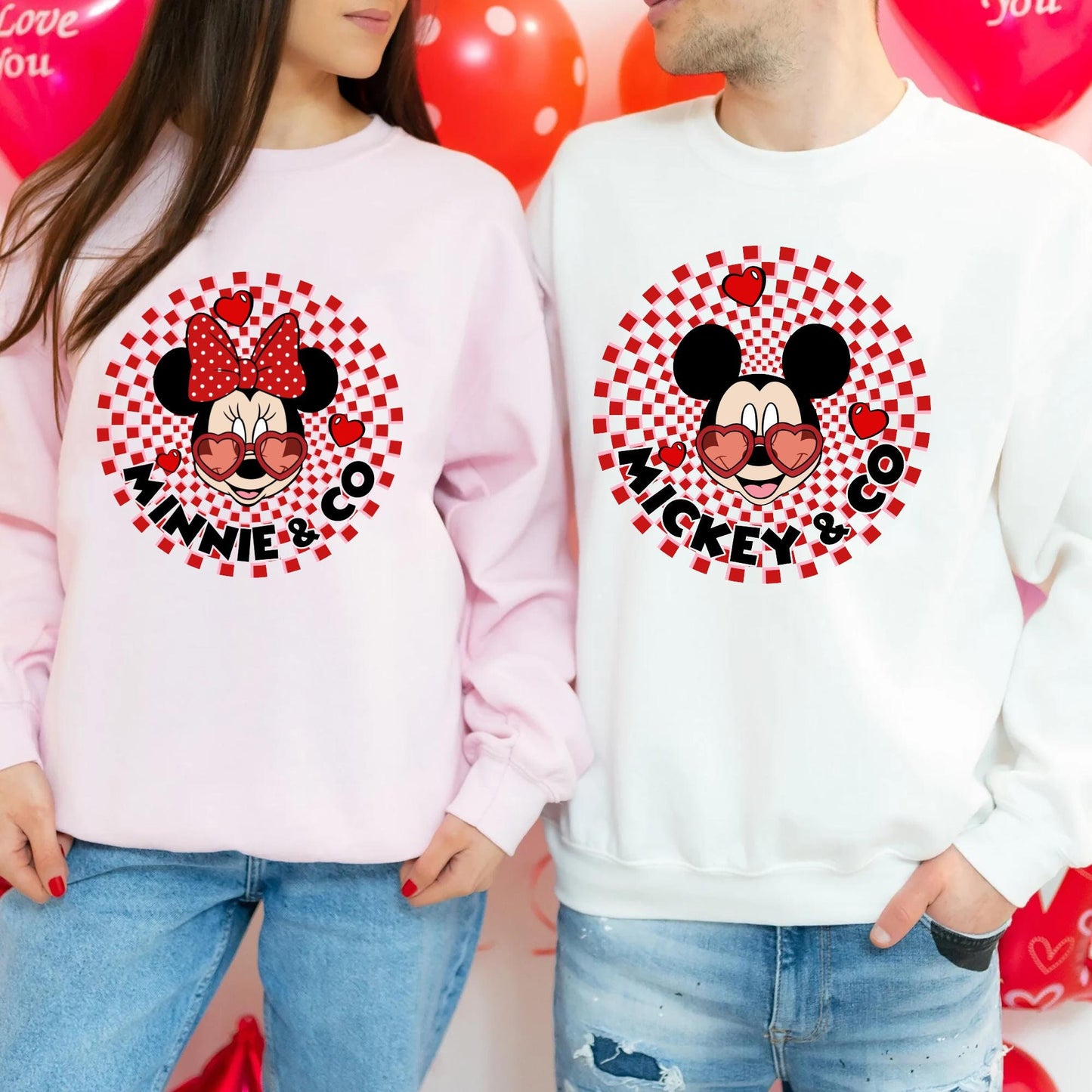 Mickey Minnie Valentine T Shirt Disney Valentine Sweatshirt Valentine39s Day Hoodie Disneyland Valentine Tee Couple Sweatshirt for Disney Hoodie – Everyday Comfort · Great Gift For Fans