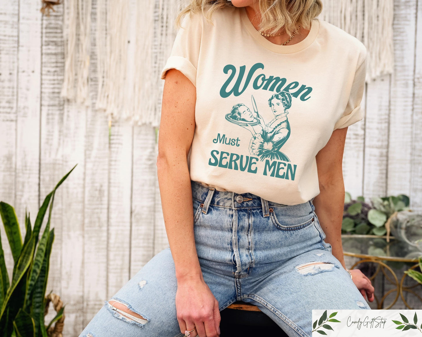 Women Must Serve Men Shirt Funny Y2k Women Tee Clothes For Girls Smashing Patriarchy T Shirt Unhinged Feminist Sweatshirt Feminist Gift Sweatshirt – Easygoing Wear · High-Quality Print