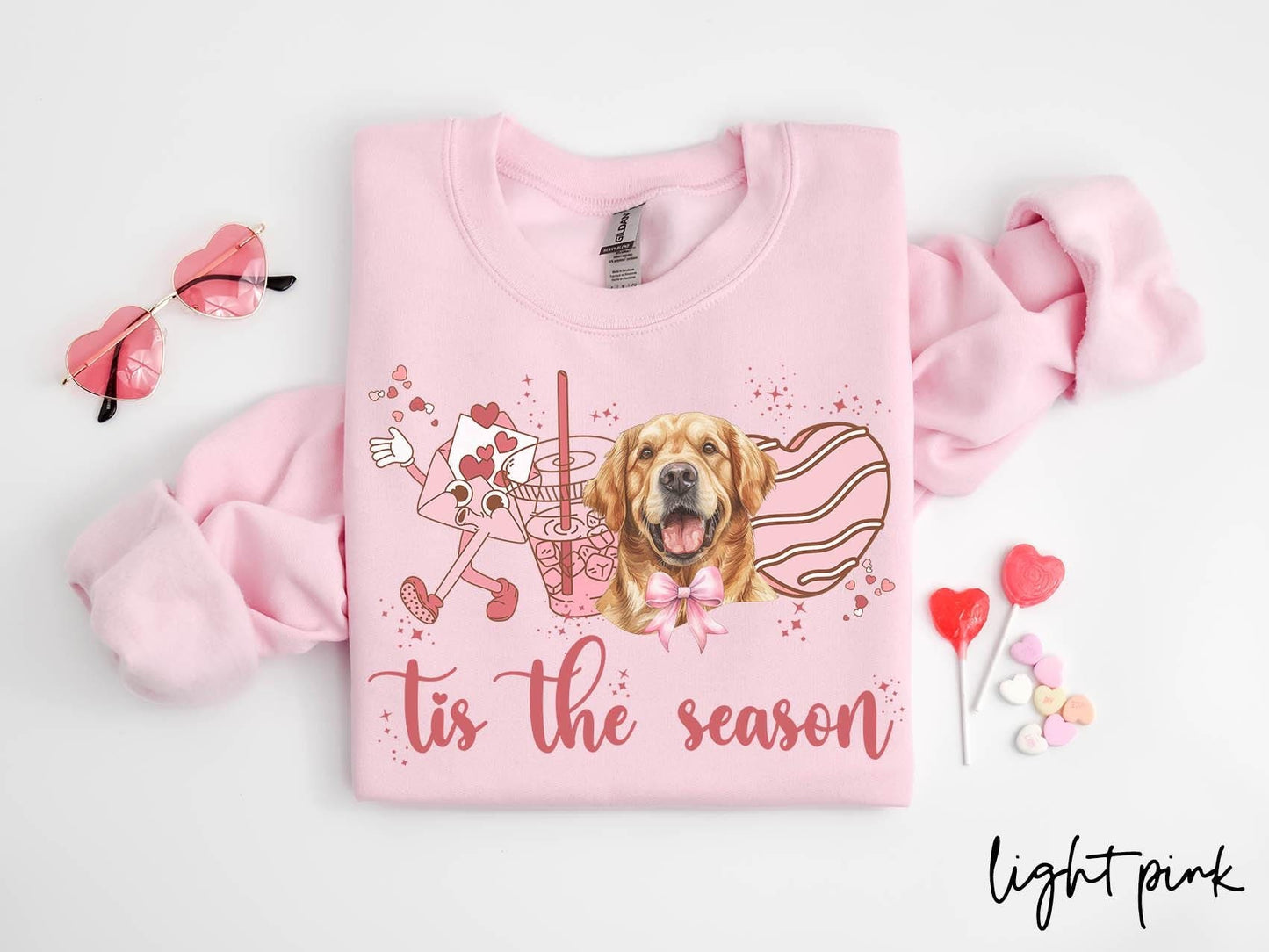 Golden Retriever Dog Valentine39s Day Sweatshirt Valentines Golden Retriever Gifts Dog Mom Crewneck Shirt Long Sleeve Sweatshirt – Warm & Stylish · Must-Have Style