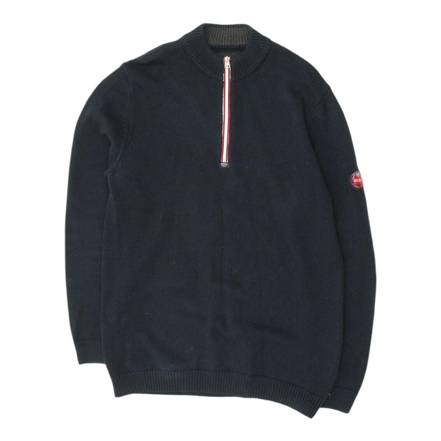 Diesel Mens Navy Half Zip Knit Sweater Vintage Casual Designer Jumper VTG Graphic Tee – Soft Feel · Perfect For Daily Wear