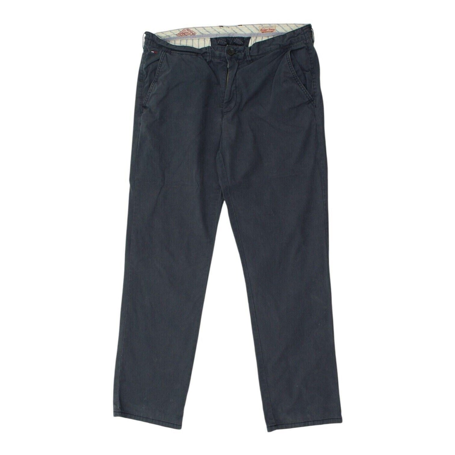 Tommy Hilfiger Denim NYC Mens Navy Chino Trousers Vintage High End Designer Graphic Tee – Soft Feel · Great Gift For Fans