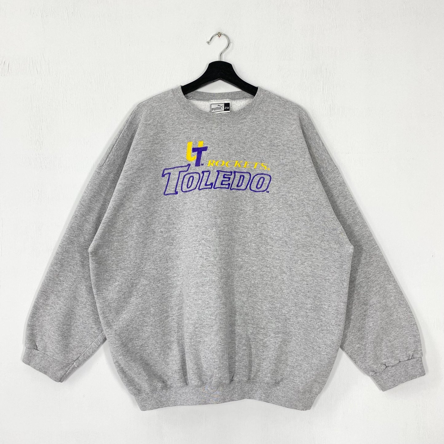 Vintage 90s University Toledo Sweatshirt University Toledo Crewneck Toledo Sweater Pullover Toledo Rockets Embroidered Logo Grey XXLarge Sweatshirt – Easygoing Wear · Great Gift For Fans