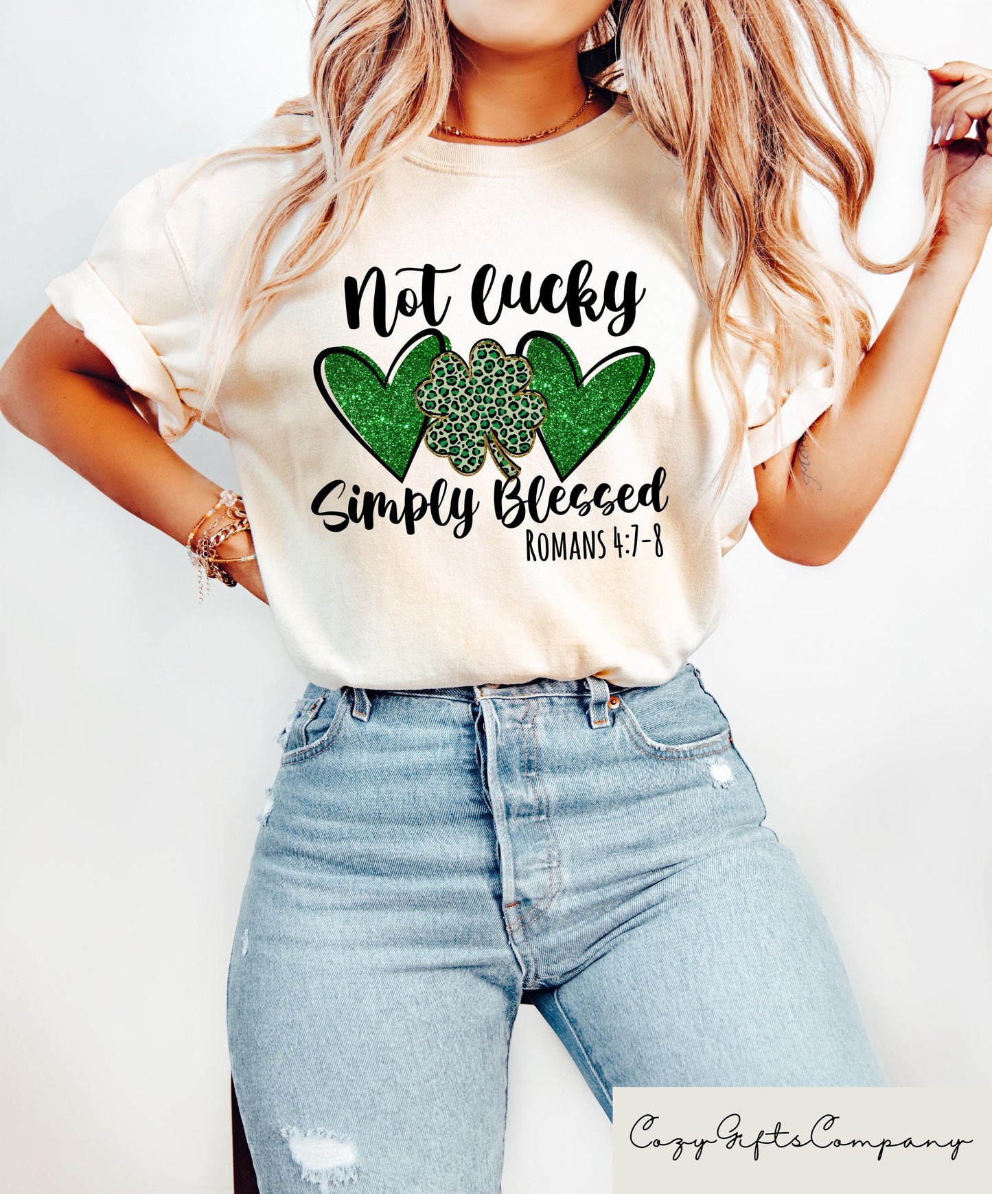 Not Lucky Simply Blessed St Patricks Day Tshirt St Patricks Day Shirt St Patricks Sweatshirt Christian Women Gift Lucky Blessed Tee Sweatshirt – Warm & Stylish · Perfect For Daily Wear