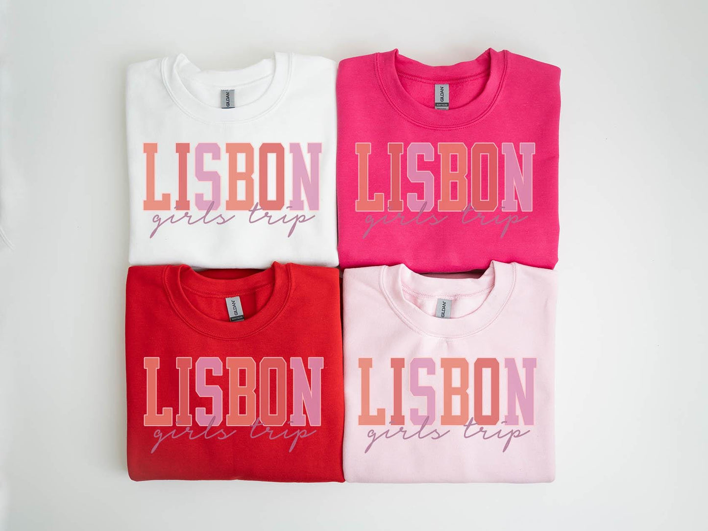 Lisbon Portugal Sweatshirt Girls Trip Sweatshirt Vacation Matching Group Crewneck Shirt Long Sleeve Sweatshirt – Everyday Comfort · Perfect For Daily Wear