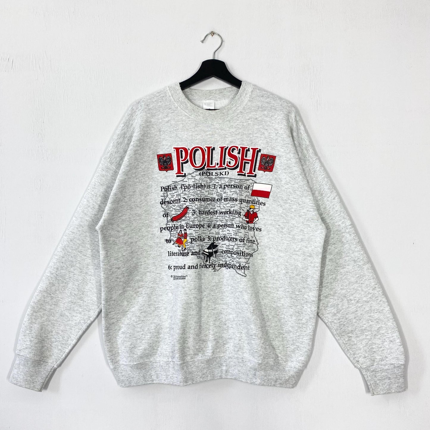 Vintage 90s Poland Sweatshirt Poland Crewneck Republic of Poland Sweater Pullover Polska Poland Krakow Print Logo Grey XLarge Sweatshirt – Premium Graphic · Top Pick For Any Outfit
