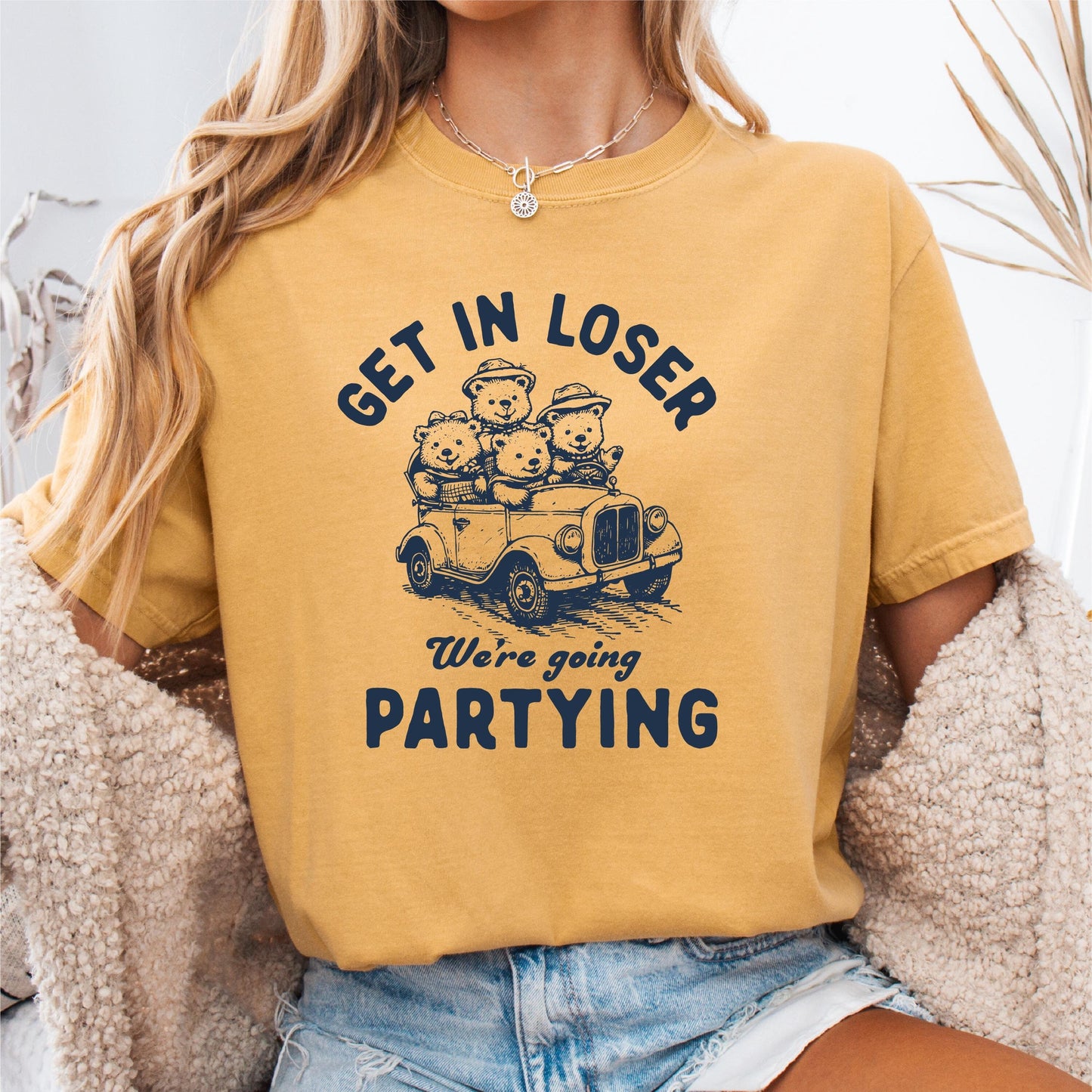 Get in Loser We39re Going Partying Shirt Sarcastic Shirt Funny Saying Shirt Gift for Friend Funny Shirt With Witty Sayings Birthday Gift Graphic Tee – Easygoing Wear · Perfect For Daily Wear