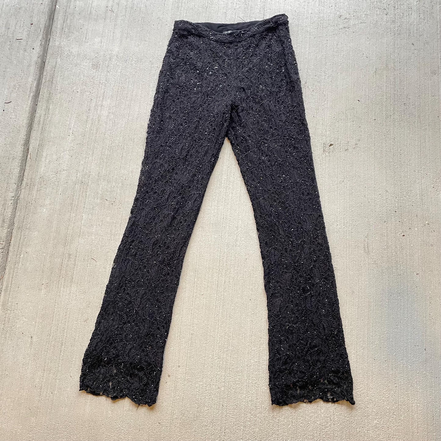 90s vintage beaded lace black high rise pants size 8 Graphic Tee – Bold Style · High-Quality Print