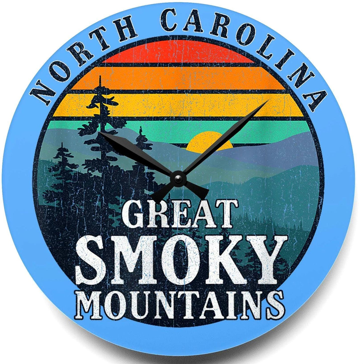 Smoky Mountain Wall Clock North Carolina Clock Smoky Mountain Decor Rustic Clock Cabin Wall Art Nature Lover Gift Carlolina Souvenir Graphic Tee – Cozy Vibes · Great Gift For Fans