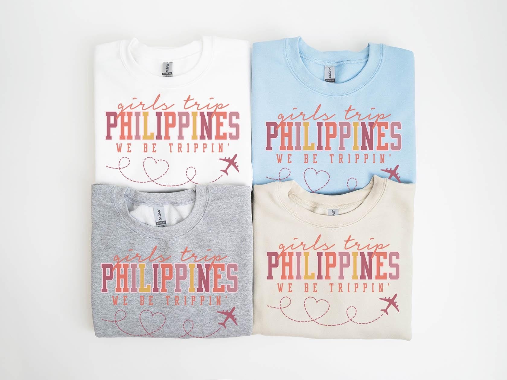 Philippines Filipina Sweatshirt Girls Trip Sweatshirt Friends Vacation Matching Group Crewneck Shirt Besties Sweatshirt – Warm & Stylish · High-Quality Print