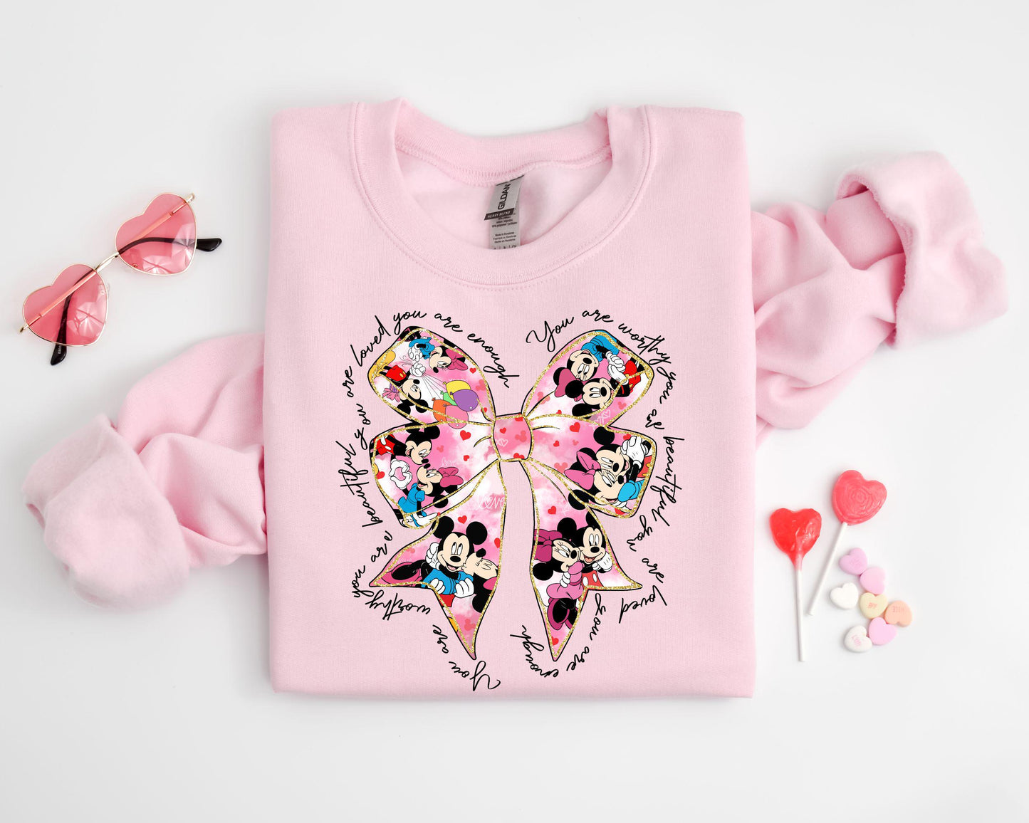 Pink Bow Coquette Mickey Minnie Valentine39s Day Shirt Trendy Valentines Day ShirtWe39re Perfect MatchDisney Valentine Days ShirtWife Gift Graphic Tee – Cozy Vibes · Trending Graphic Apparel