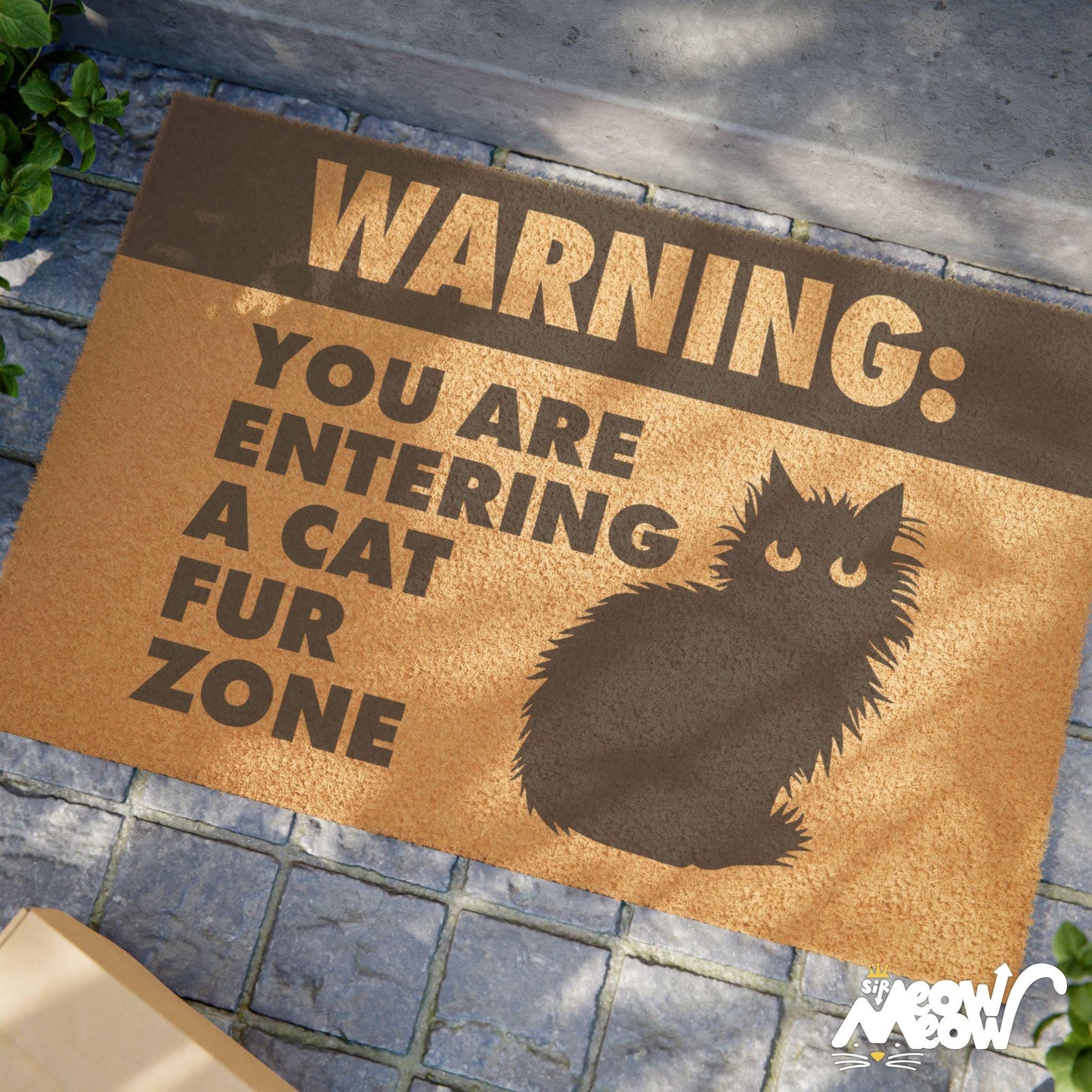 Warning Cat Fur Zone Doormat Funny Cat Lover Decor Ideal for Pet Friendly Homes Graphic Tee – Everyday Comfort · Great Gift For Fans