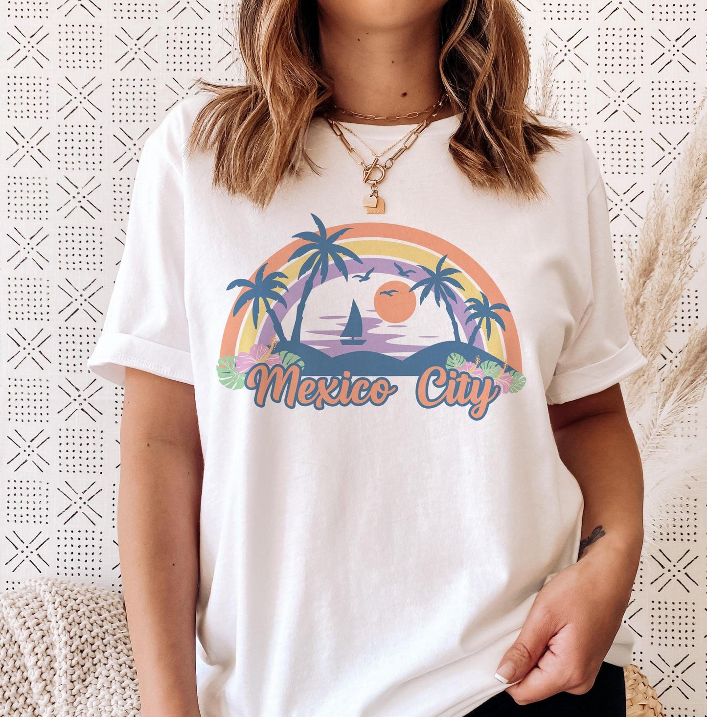 Mexico City Mexico TShirt Retro Beach Unisex Mexico City Shirt Personalization Available Graphic Tee – Premium Graphic · Must-Have Style