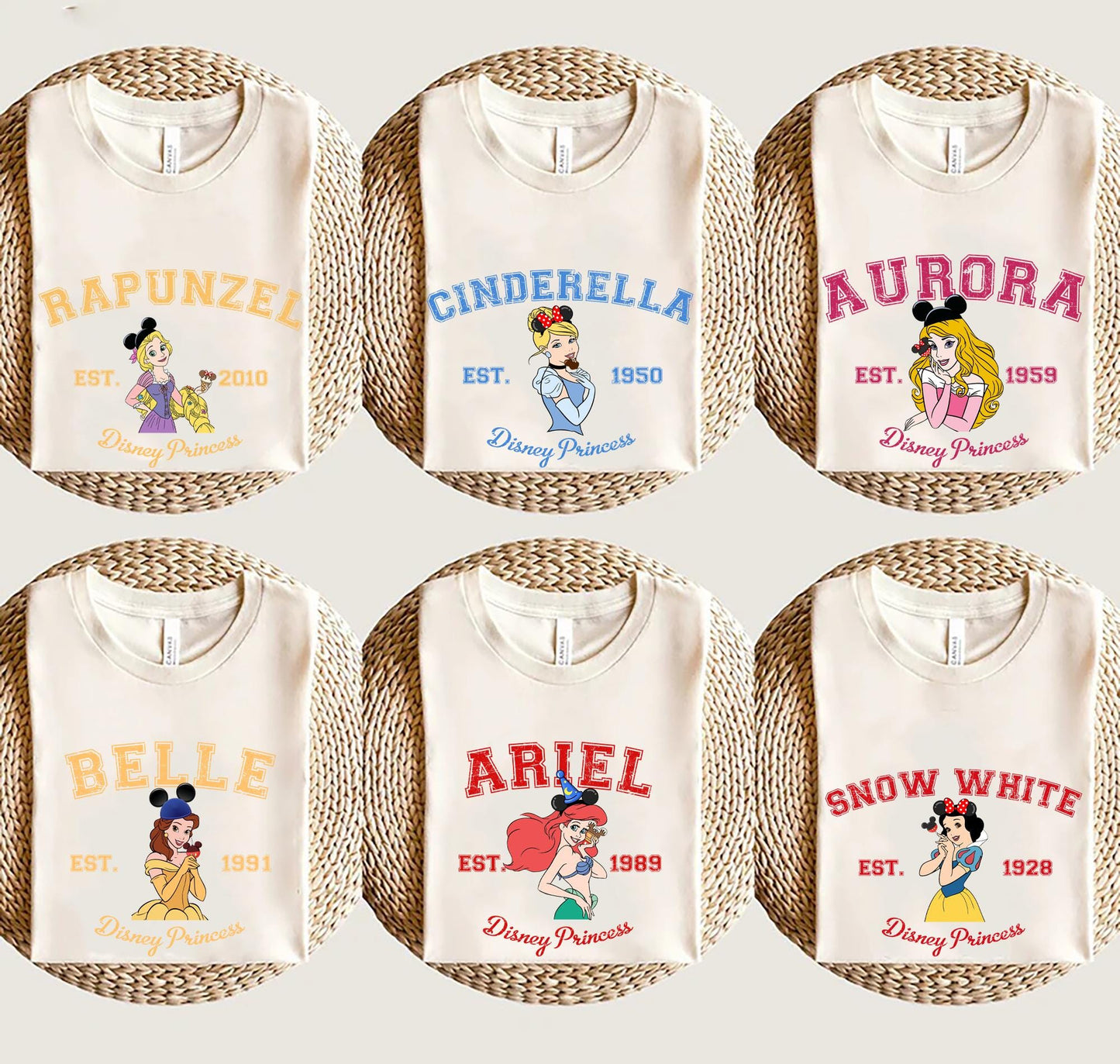 Disney Princesses Shirts Princess Belle Princess Moana Princess Elsa Princess Anna Princess ArielPrincess Snow WhitePrincess Rapunzel Graphic Tee – Easygoing Wear · Top Pick For Any Outfit