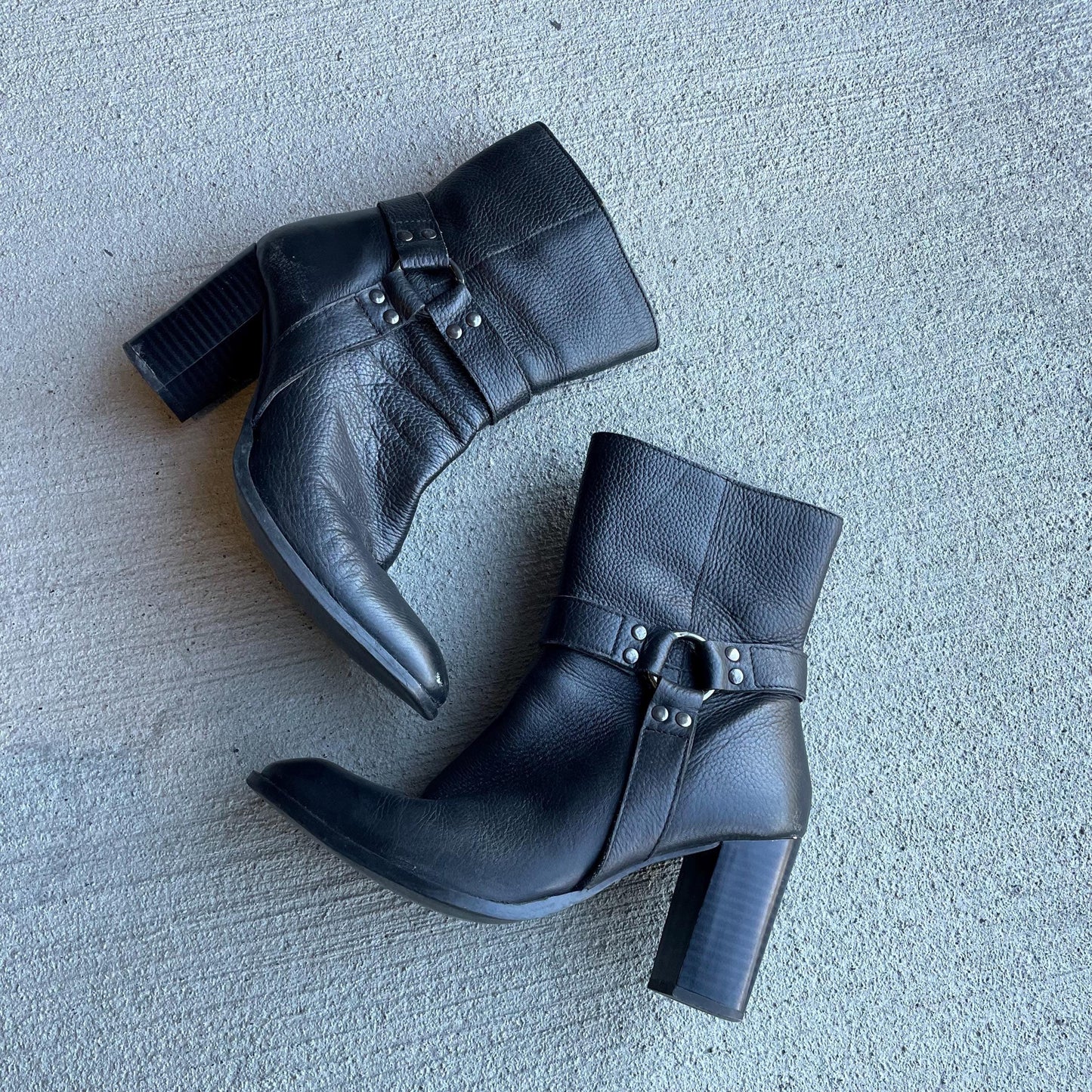 y2k early 00s black leather square toe high heel moto ankle boot size 75 Graphic Tee – Soft Feel · Perfect For Daily Wear