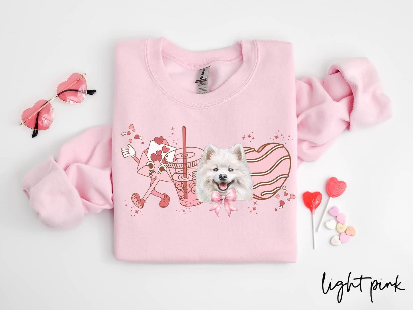 American Eskimo Dog Valentine39s Day Sweatshirt Valentines American Eskimo Dog Gifts Dog Mom Crewneck Shirt Long Sleeve Sweatshirt – Soft Feel · Trending Graphic Apparel