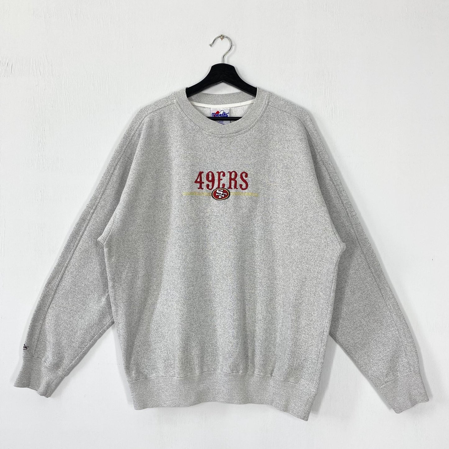 Vintage San Francisco 49ers Sweatshirt San Francisco Crewneck 49ers Sweater Sportswear NFL San Francisco 49ers Embroidered Logo Grey Large Sweatshirt – Premium Graphic · Must-Have Style