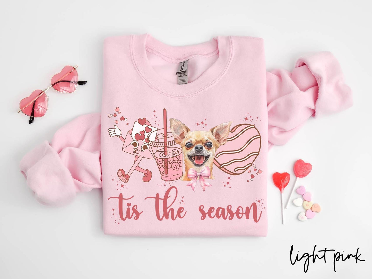 Chihuahua Dog Valentine39s Day Sweatshirt Valentines Chihuahua Gifts Dog Mom Crewneck Shirt Long Sleeve Sweatshirt – Fan Favorite · High-Quality Print