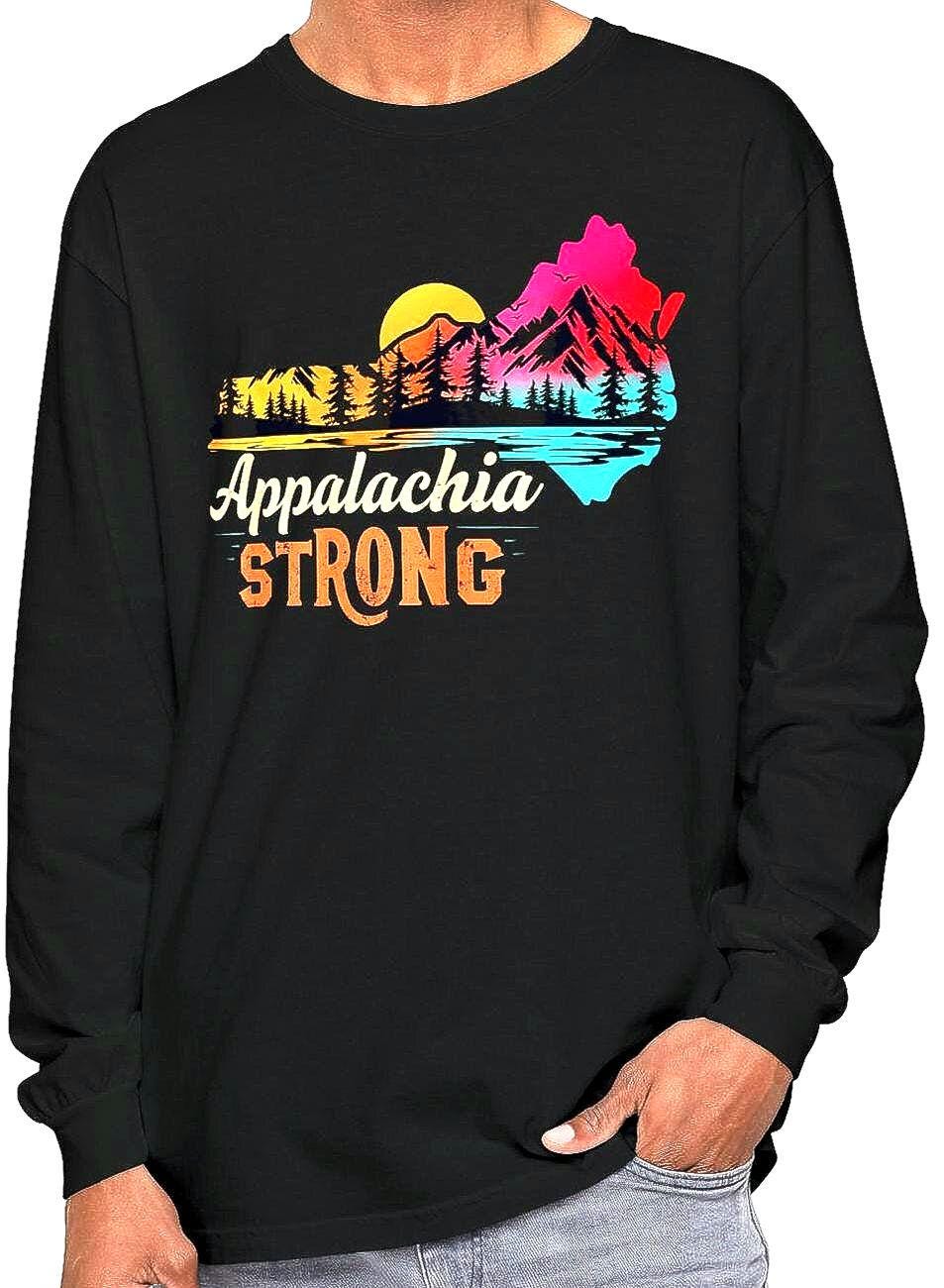 Appalachia Strong Tee Unisex Long Sleeve T Shirt Mountain Lover Gift Southern Pride Shirt Hurricane Shirt Carolina Gift Graphic Tee – Soft Feel · Great Gift For Fans