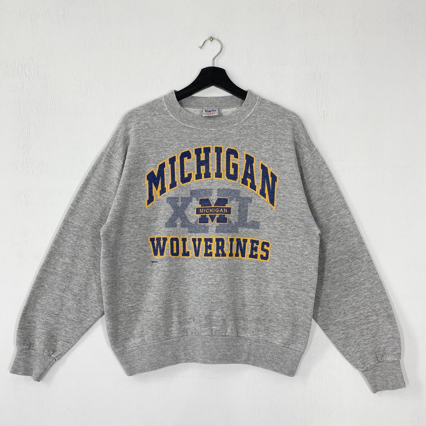 Vintage 90s University Michigan Sweatshirt University Michigan Crewneck Michigan Sweater Pullover Michigan Wolverines Print Logo Small Sweatshirt – Soft Feel · High-Quality Print