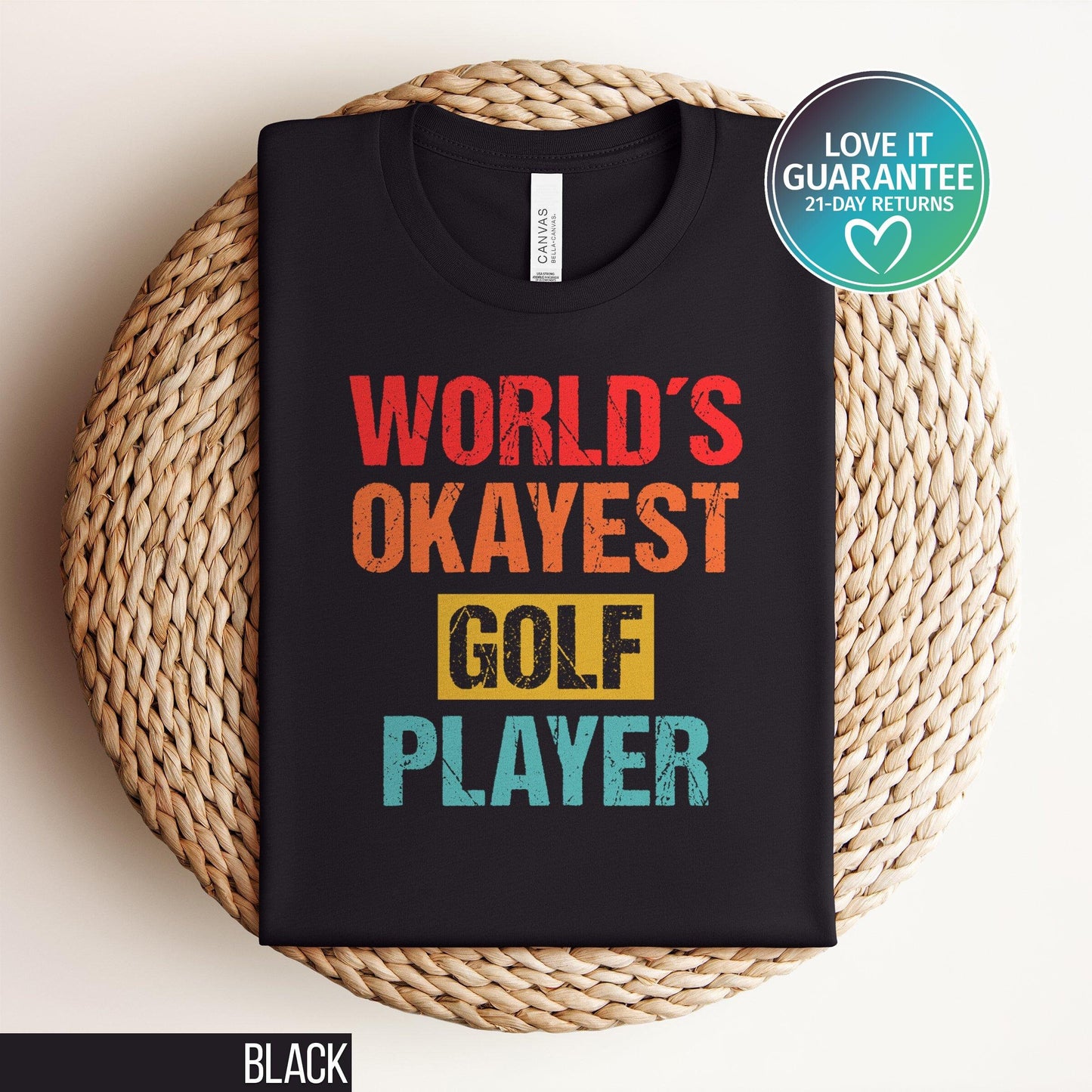 Funny Golf Player T shirt Worlds Okayest Tee Humorous Gift for Golf Enthusiasts Sarcasm Lover Gift Idea Self Irony Lover Shirt Graphic Tee – Easygoing Wear · Trending Graphic Apparel