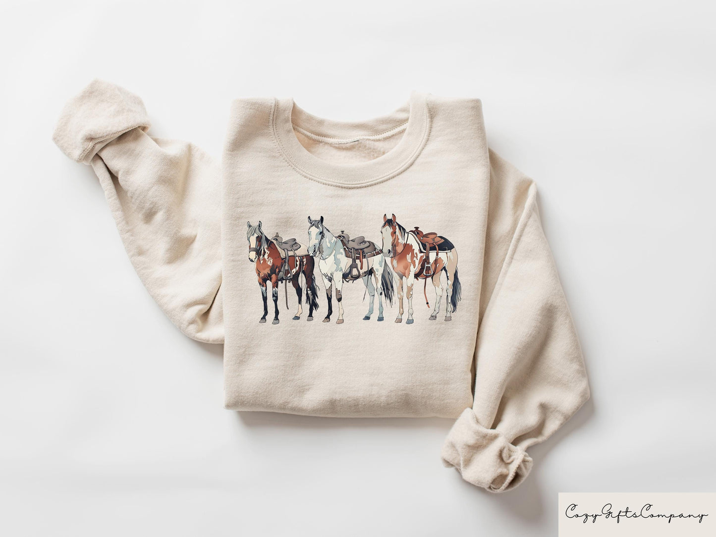Cute Western Horses Sweatshirt Horse T Shirt Western Women Shirt Western Rodeo Tee Cowgirl Horses Crewneck Horse Lovers Gift Sweatshirt – Feel-Good Design · Great Gift For Fans