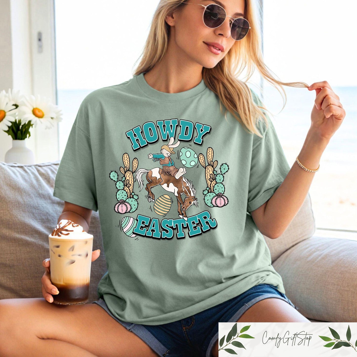 Howdy Easter T shirt Cowboy Easter Shirt Western Easter Sweatshirt Boho Easter Matching Tee Howdy Easter Outfit Cowgirl Easter Gift Sweatshirt – Premium Graphic · Perfect For Daily Wear