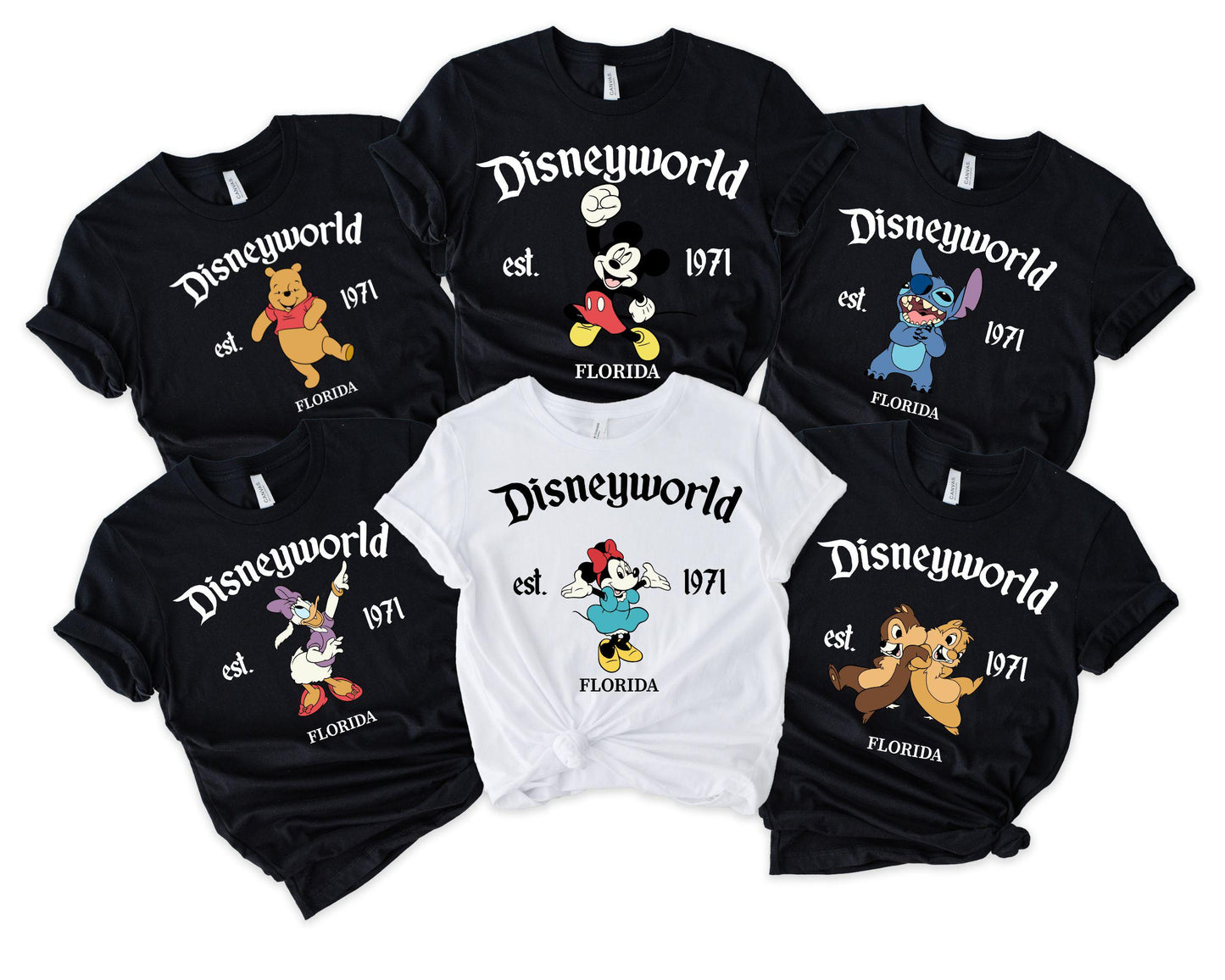Retro Disneyworld Est 1971 Florida Shirt Cute Mickey And Friends Tshirt Disney All Characters Tee WDW Disneyland Birthday Matching Shirts Graphic Tee – Fan Favorite · Top Pick For Any Outfit