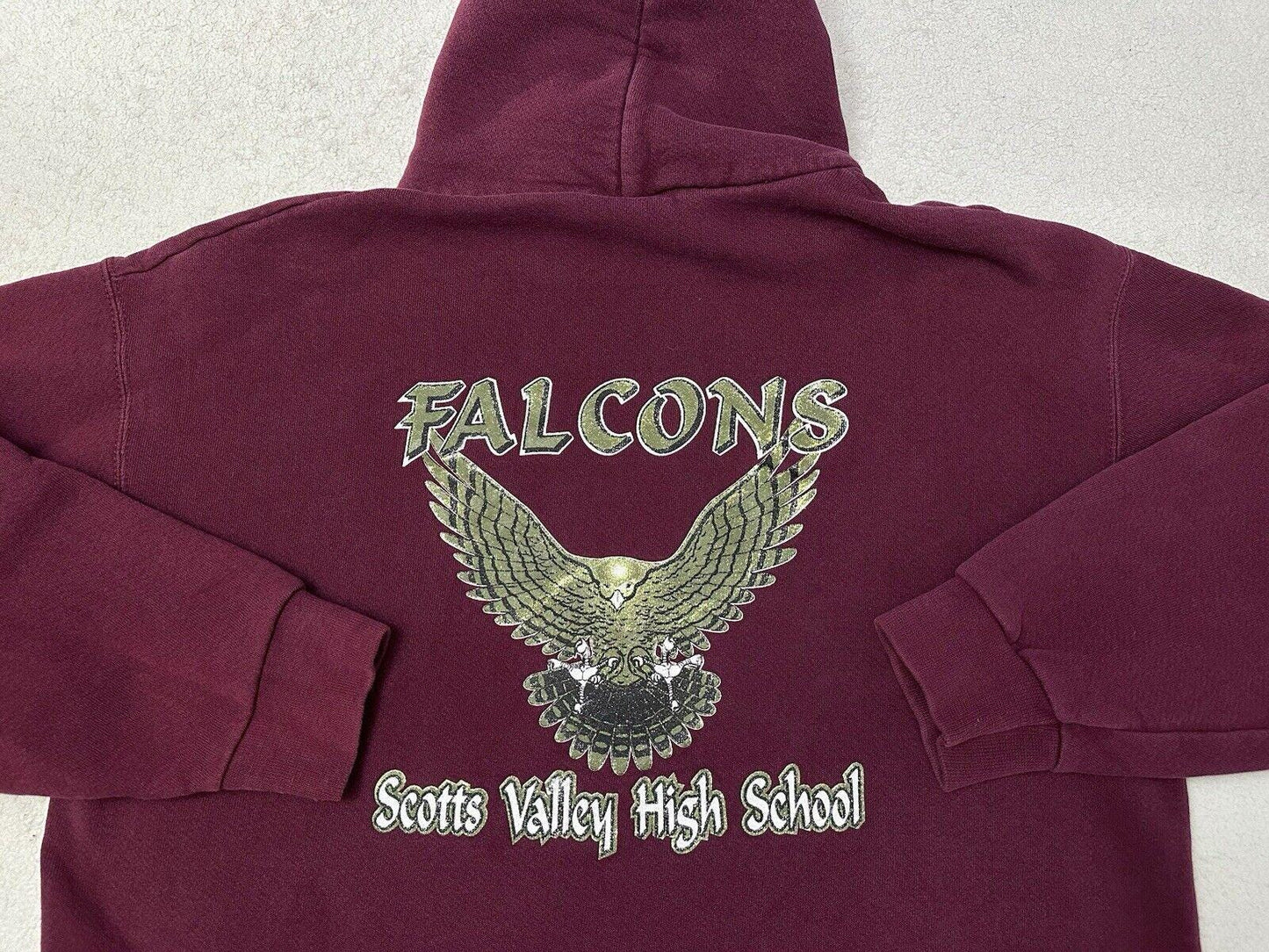 Vintage 1990s 90s Scotts Valley California High School Falcons Mascot Hoodie M L Hoodie – Premium Graphic · Must-Have Style
