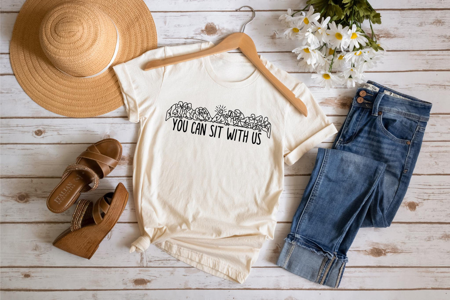 You Can Sit With Us Christian T Shirt Religious Gift Jesus Sweatshirt Christian Church Apparel Easter Lords Womens shirtsEaster shirt Sweatshirt – Premium Graphic · Must-Have Style