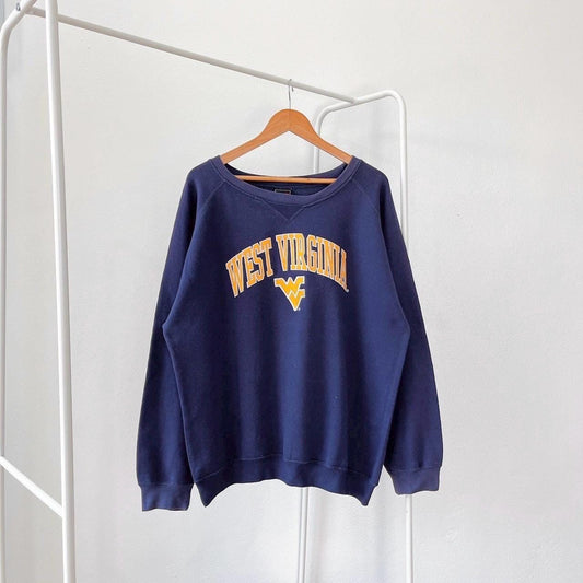 00s West Virginia university WVU NCAA blue sweatshirt L Sweatshirt – Feel-Good Design · Perfect For Daily Wear