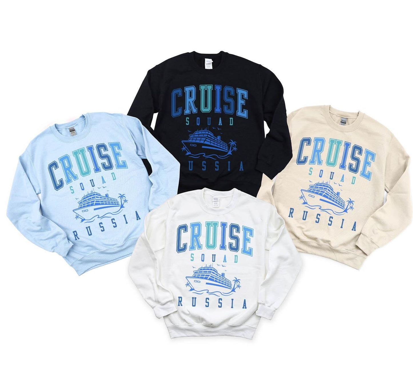Russia Cruise Squad Sweatshirt Family Cruise Friends Vacation Matching Girls Trip Group Crewneck Shirt Sweatshirt – Warm & Stylish · Great Gift For Fans