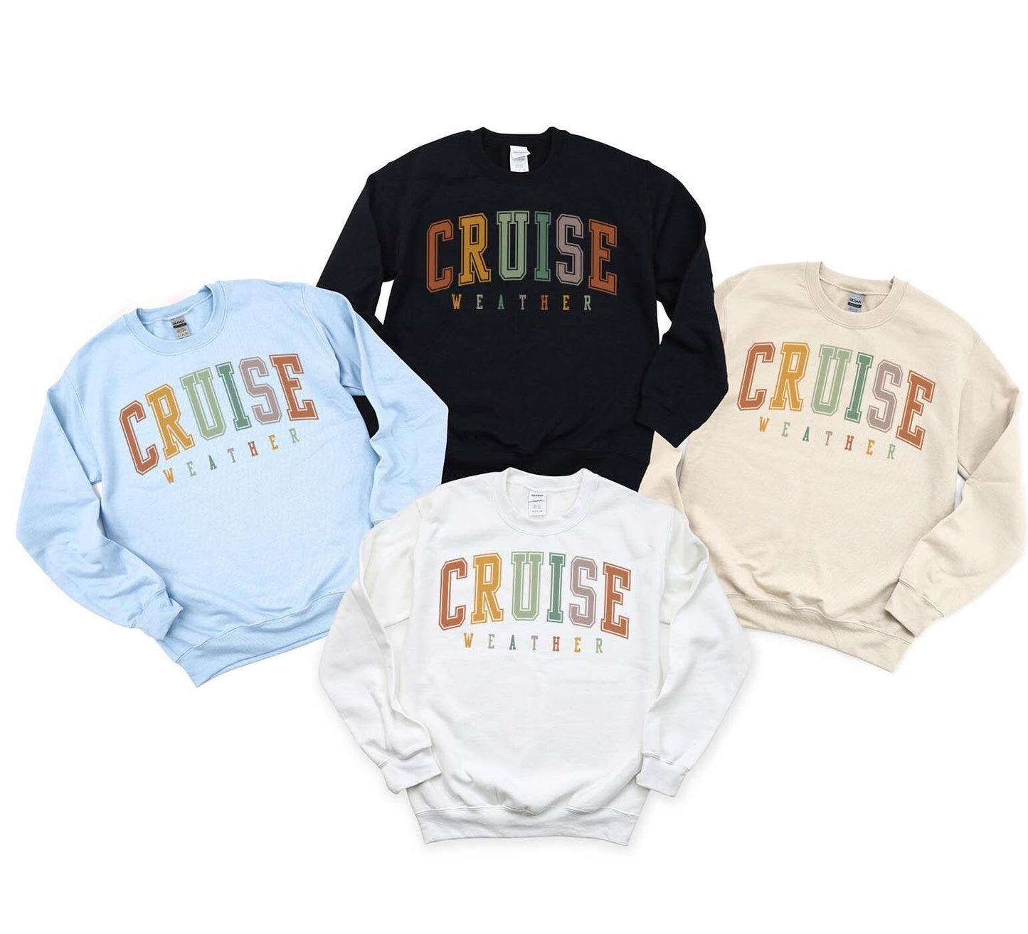 Cruise Weather Sweatshirt Family Cruise Friends Vacation Matching Girls Trip Group Crewneck Shirt Sweatshirt – Soft Feel · Perfect For Daily Wear