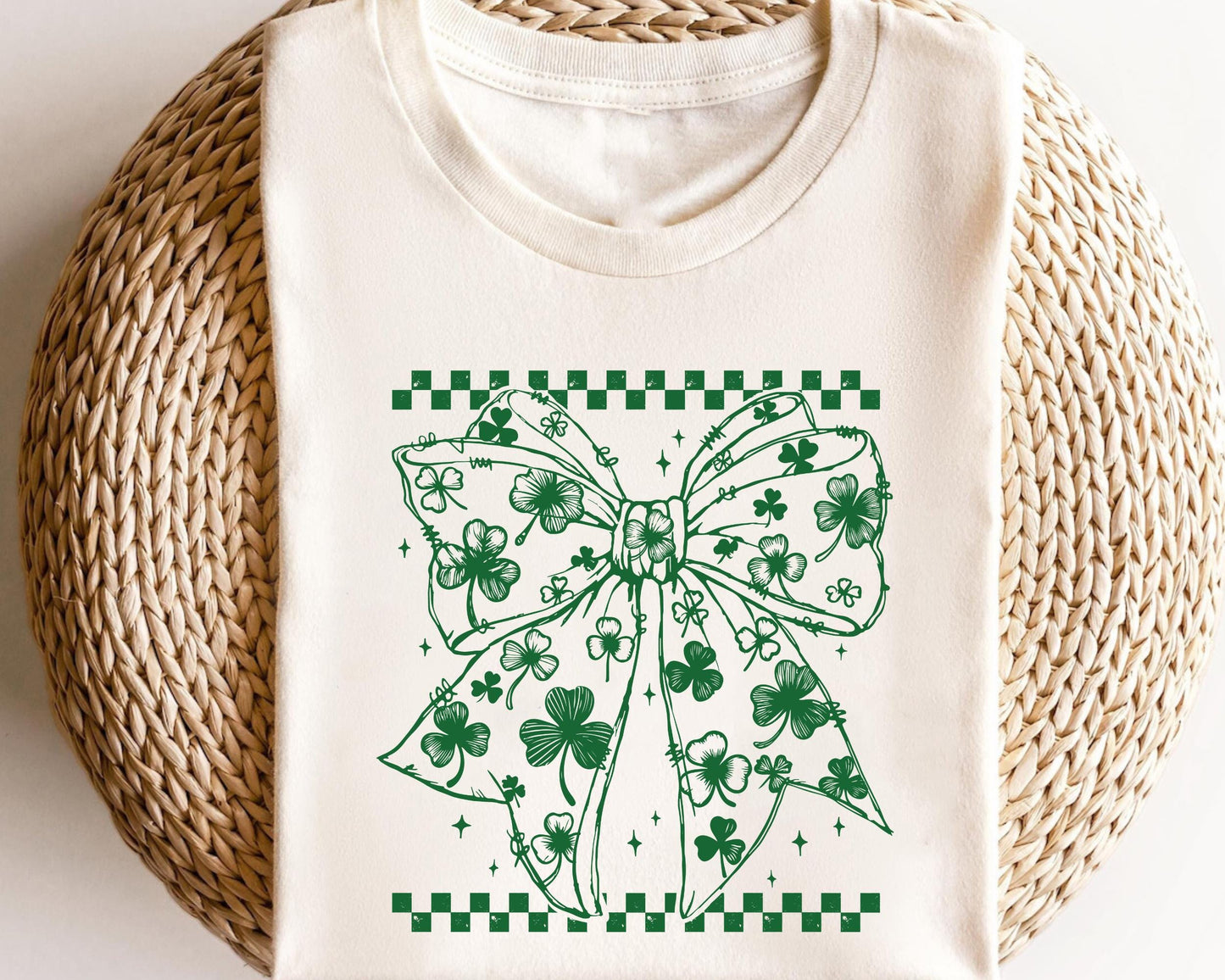 Retro Funny Coquette Patrick39s Day Bow Shamrock Lucky Bow Irish Patrick Day Graphic TShirt for Women Graphic Tee – Soft Feel · High-Quality Print