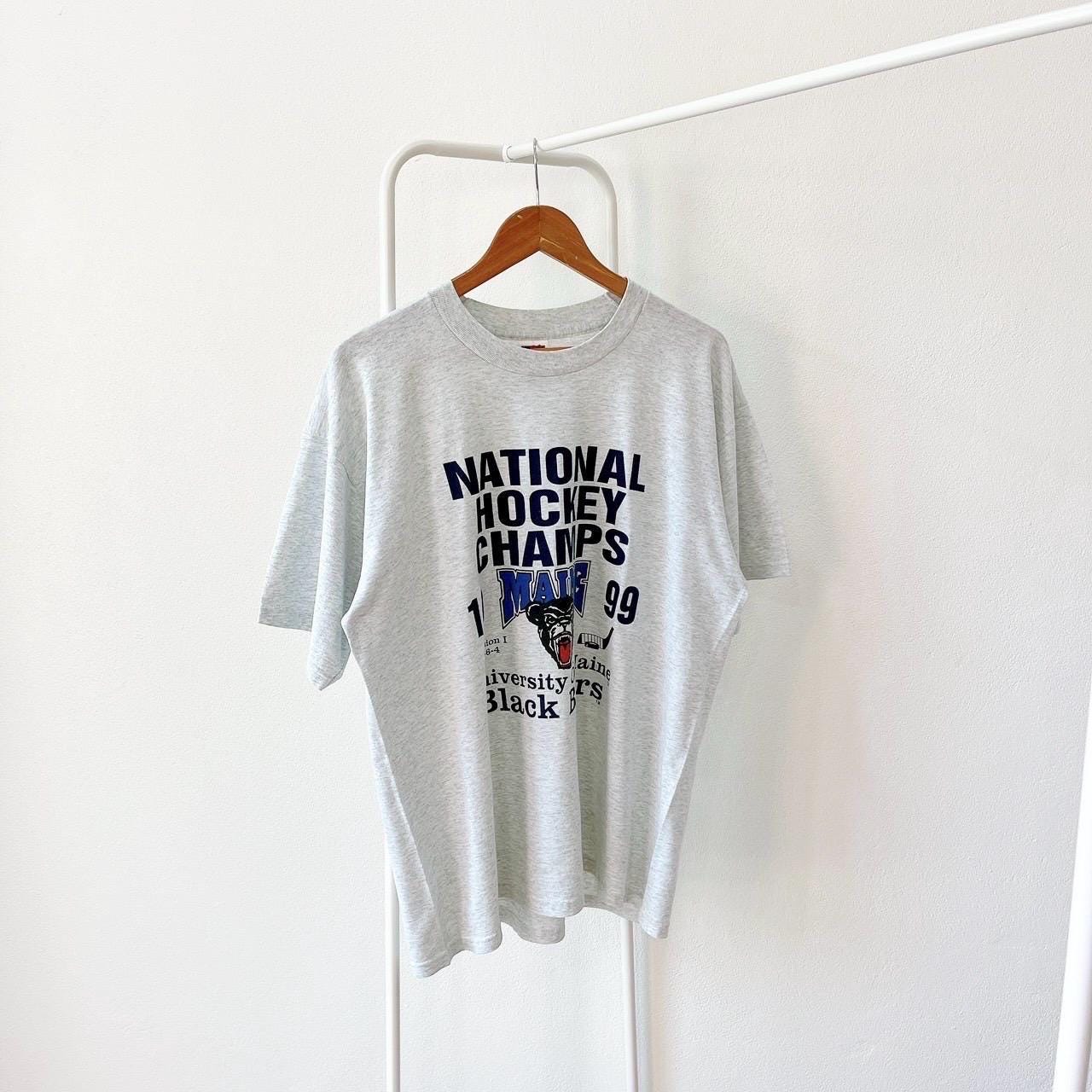 Vintage 90s Maine Black Bears hockey Fruit of the loom gray t shirt XL Graphic Tee – Premium Graphic · Great Gift For Fans