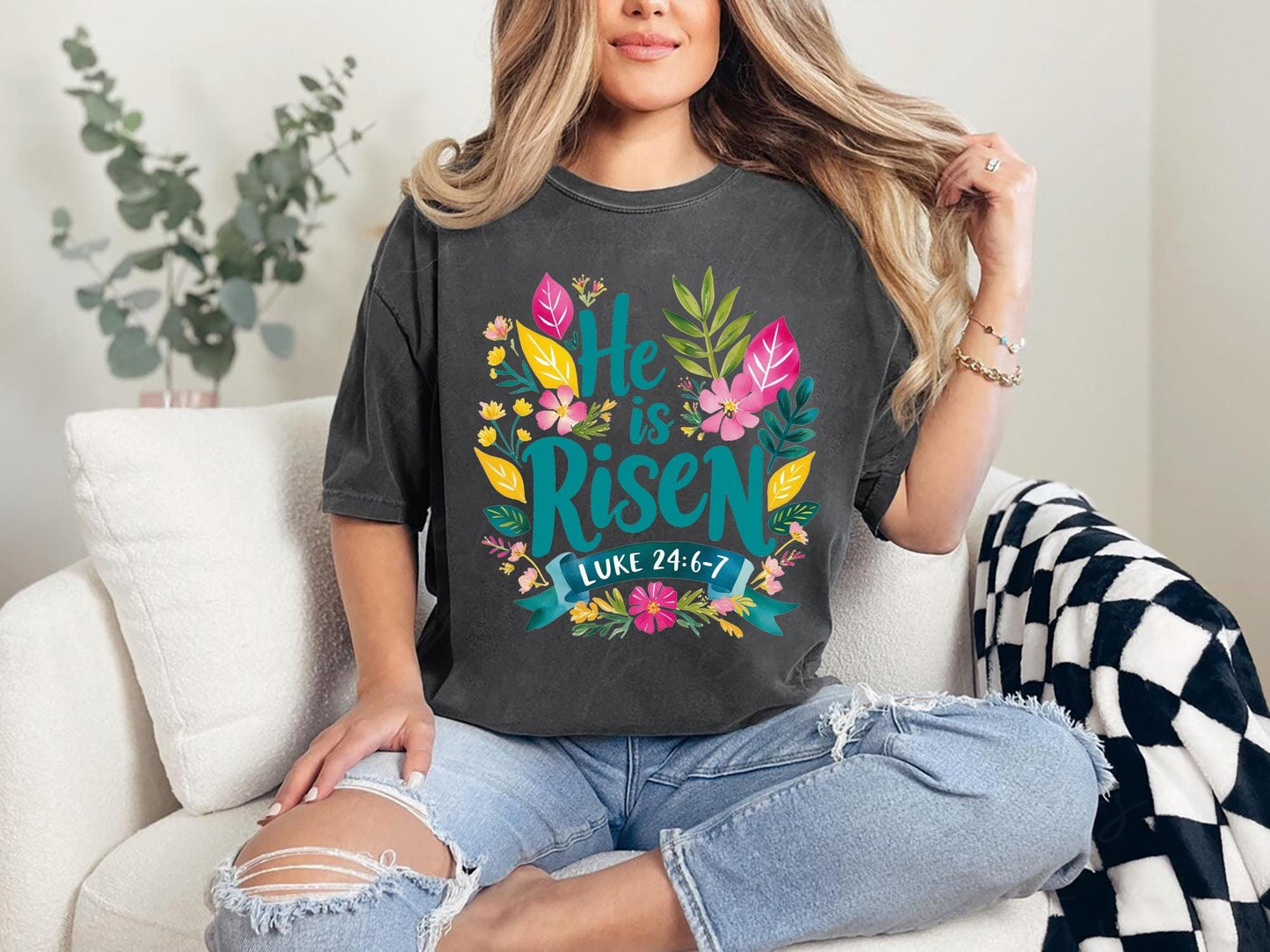 He Is Risen Floral Easter Christian Shirt Jesus T shirt Faith Easter Shirt for Women Religious Spring Sweatshirt Easter Gift for Her Sweatshirt – Cozy Vibes · Trending Graphic Apparel