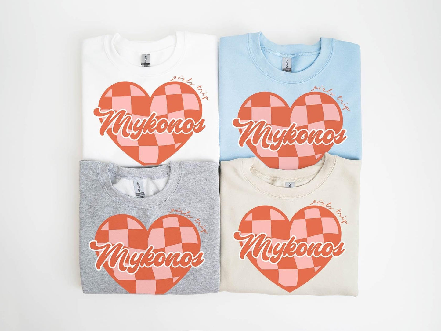 Mykonos Girls Trip Sweatshirt Girls Trip Favors Friends Trip Sweatshirt Matching Gifts Group Crewneck Shirt Long Sleeve Sweatshirt – Soft Feel · Must-Have Style