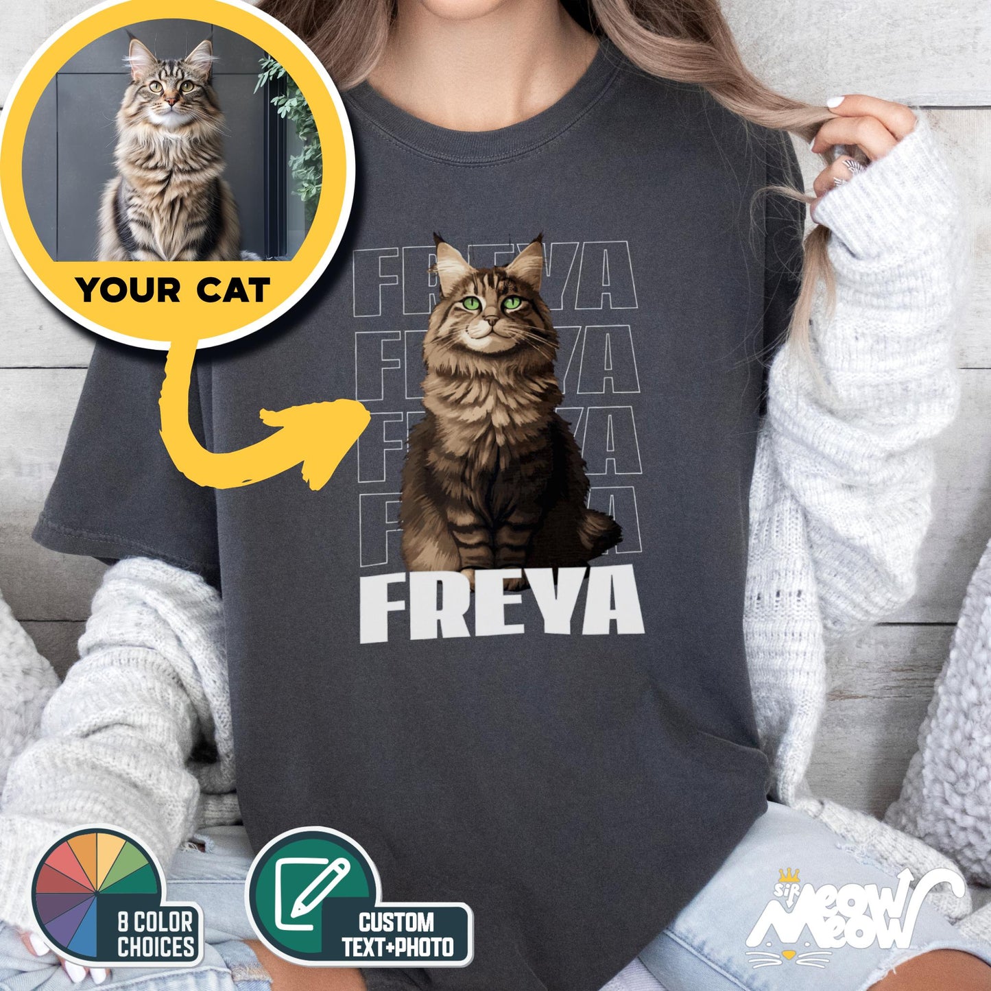 Custom Anime Style Cat T Shirt Personalized Pet Portrait on Tee Gift for Cat Lovers Graphic Tee – Easygoing Wear · Must-Have Style