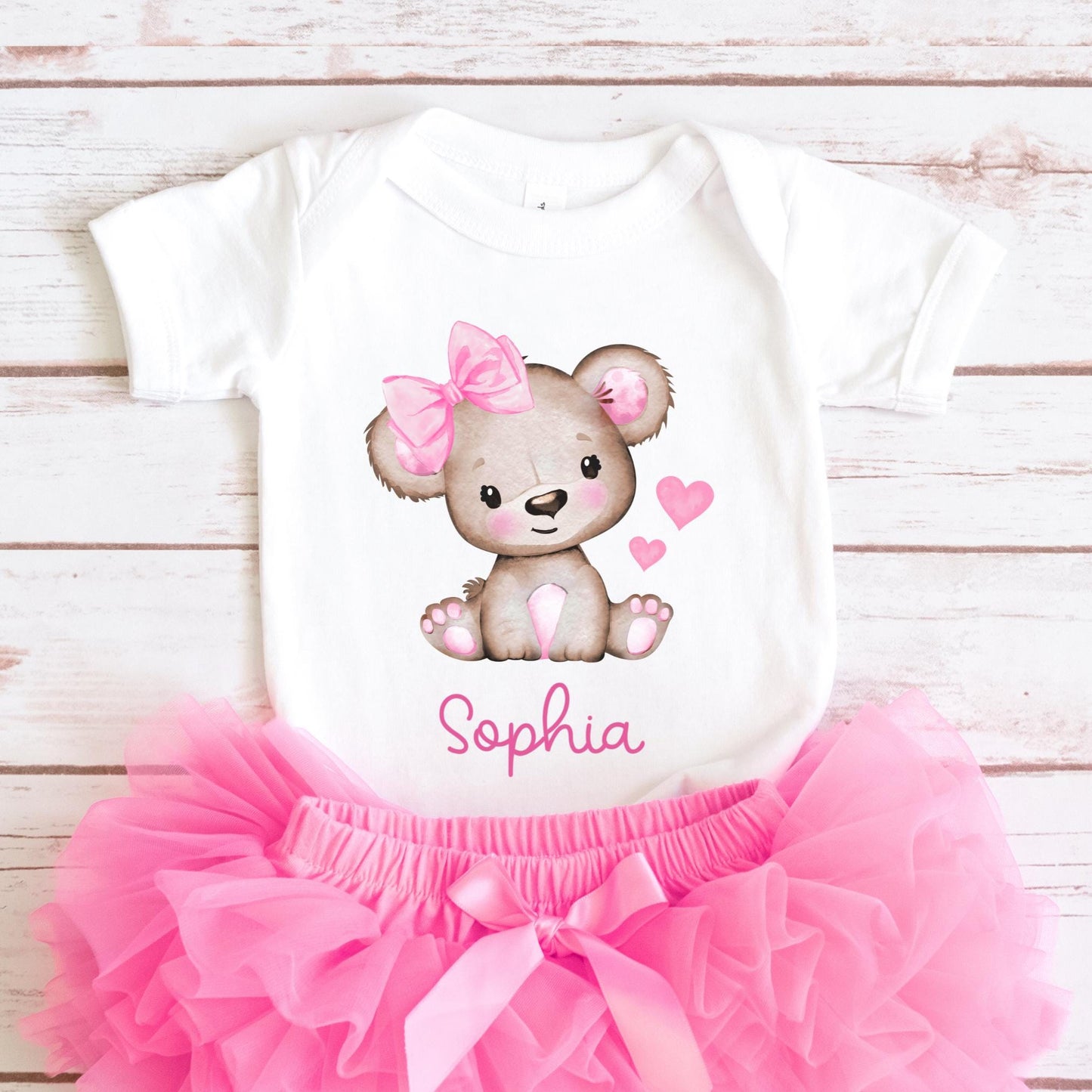 Personalized Bear Baby Bodysuit Name Shirt for Girl Custom Name Toddler Shirt Name Shirts Toddler Girl Tee Bear Shirt Kids Baby Girl TShirts Graphic Tee – Cozy Vibes · Trending Graphic Apparel
