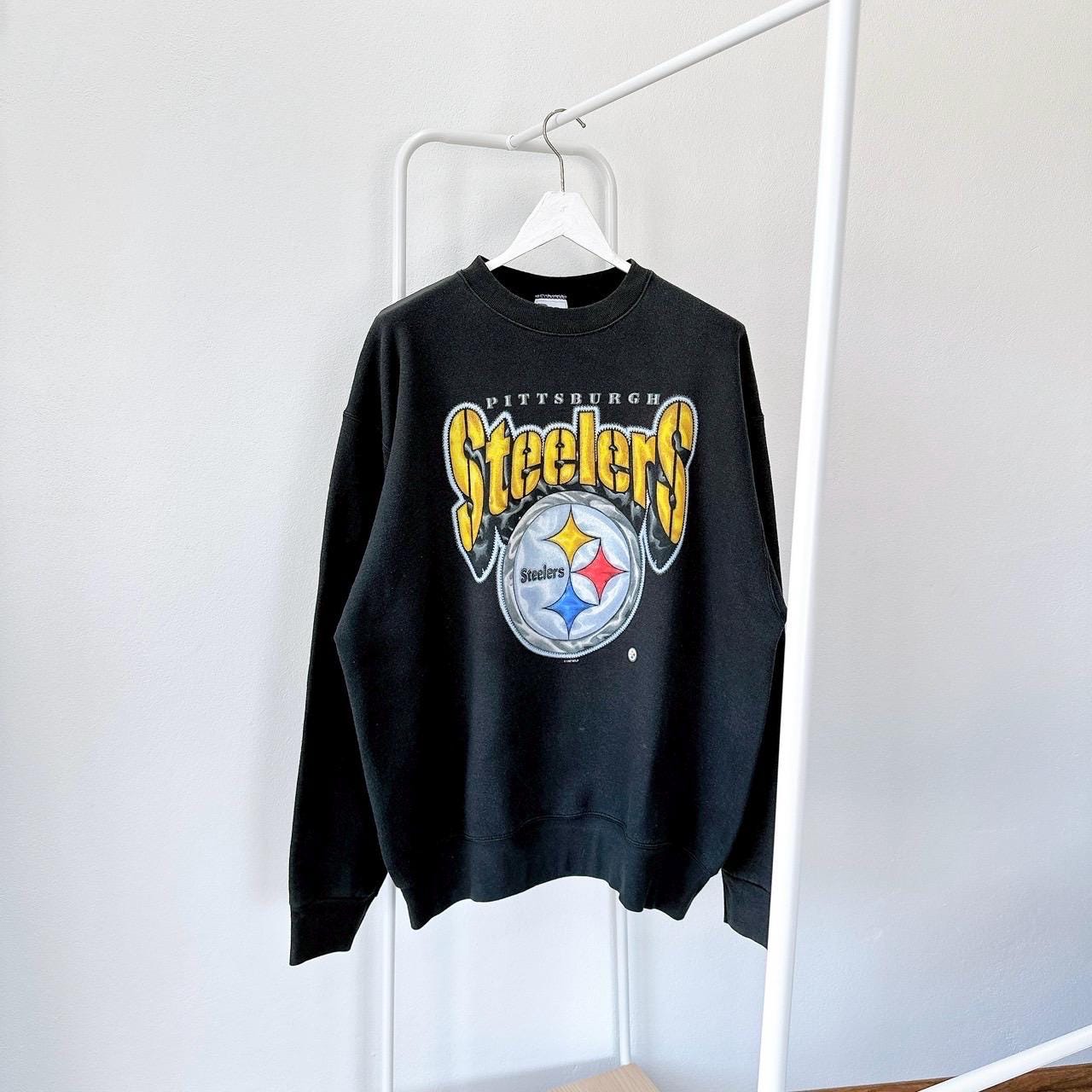 90s Pittsburgh Steelers NFL football Pro player black sweatshirt XL Sweatshirt – Warm & Stylish · High-Quality Print