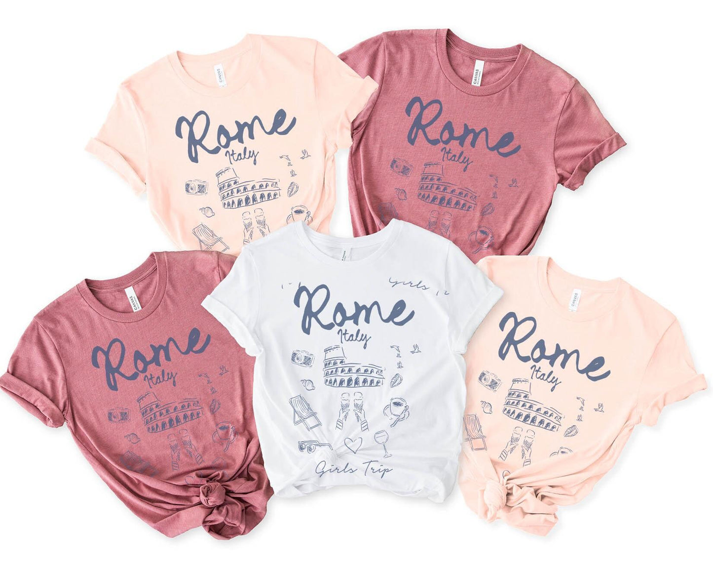 Rome Italy Shirts Girls Trip Tshirt Girls Trip Favors Matching Vacation Tee Girls Weekend Group Girls Night Out Besties Graphic Tee – Everyday Comfort · Great Gift For Fans